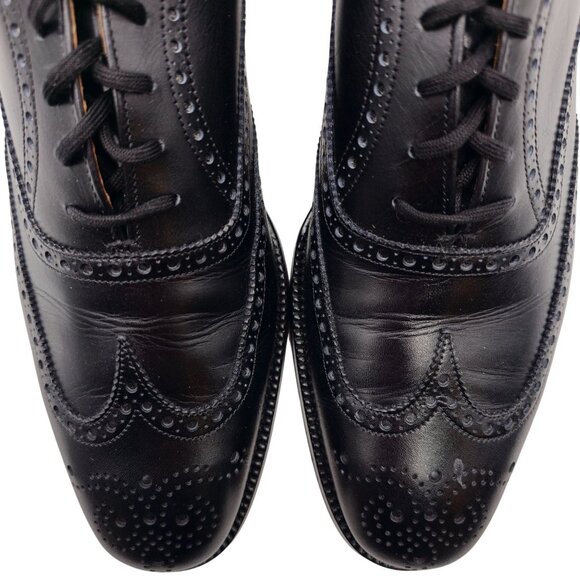 Church's Famous English Shoe Men 10 Black Leather Wingtip Benchmade Dress Oxford - Picture 14 of 15